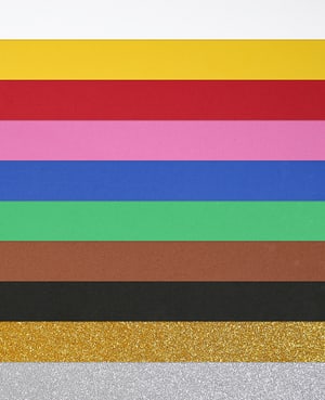 Moosgummi Set 30 x 40 cm, 8 Grundfarben & 2 Glitter