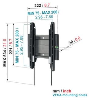 EFW-8105 Superflat S Sistema di fissaggio a parete