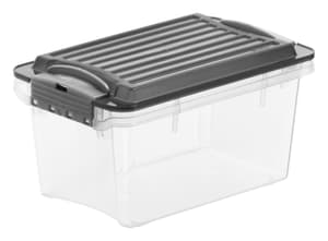 Compact Aufbewahrungsbox 1l mit Deckel, Kunststoff (PP) BPA-frei, grau/transparent, A6