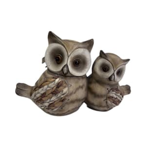 Figurina decorativa gufo con bambino 26,9 cm, Figure décorative Hibou avec bébé 26,9 cm