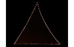 Sonnensegel LED Solar, 360 cm Dreieck, Beige