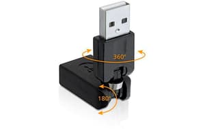 Adaptateur USB 2.0 USB-A mâle - USB-A femelle, rotatif