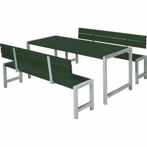 Set di tavole: tavolo+2 panche+2 R.L Trattati con fungicidi. Smaltato Verde RAL 6009