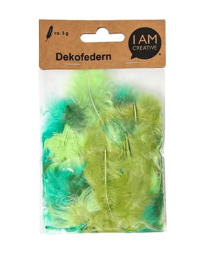 Dekofedern, Federn für Dekorationen und zum Basteln, Grün-Mix, 5 - 8 cm, ca. 3 g