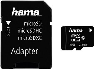 16GB Class 10 22 MB / s + Adapter / Foto