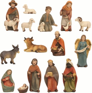 Figurines de crèche Conception moderne, 15 pièces