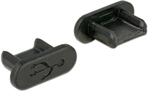Fiche aveugle/protection anti-poussière USB-MicroB 10 pièces noir