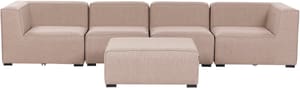 Set divano 4 posti beige e nero AREZZO