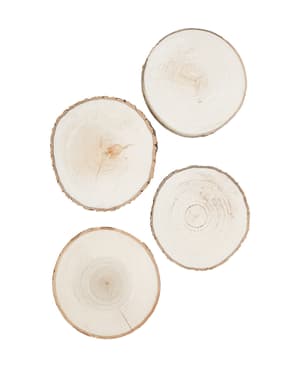 Dischi rotondi in legno, dischi di betulla per il fai da te e la decorazione, certificato FSC, marrone, circa ø da 10 a 13 x 1,2 cm, 4 pezzi.