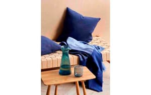 Cuscino in lino 50 cm x 50 cm, blu reale