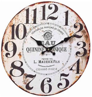 Horloge murale Vintage Quinine Ø 33,7 cm, beige/marron