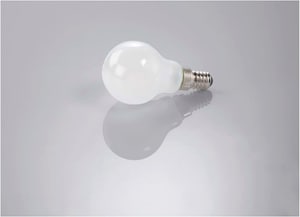 Filamento LED, E14, 470lm sostituisce 40W, lampada a goccia, opaco, bianco caldo, dimmerabile