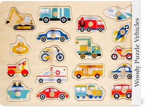 Woody Puzzle dei veicoli