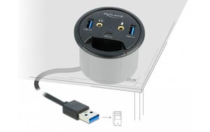 Tisch-Hub USB 3.0 Typ A/C + HD Audio