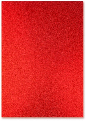 Boîte à paillettes A4, 300 g/m², 10 feuilles, Rouge