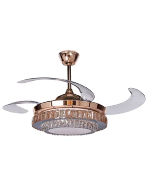 Ventilateur de plafond doré avec lampe ASHLEY