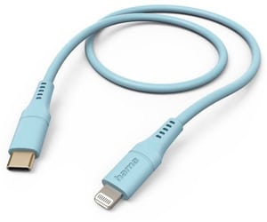 Flexible, USB-C - Lightning, 1,5 m, silicone, bleu