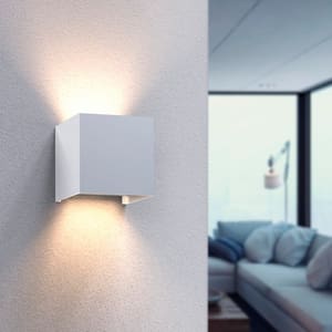 LED Wandlampe für innen und außen, WLAN, App- u. Sprachsteuerung, Weiß