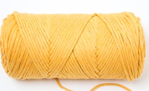 Carina mustard, fil Lalana pour crochet, tricot, tissage &amp; projets macramé, jaune moutarde, 3 mm x env. 120 m, env. 200 g, 1 écheveau