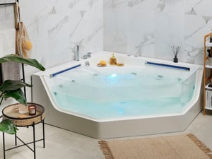 Vasca da bagno angolare idromassaggio con LED 150 cm CACERES