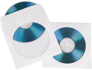 Pochettes de protection en papier pour CD/DVD, paquet de 50