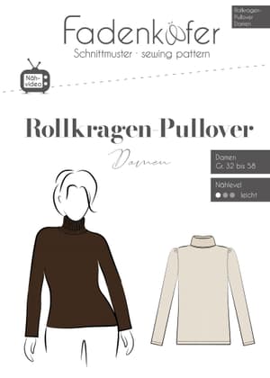 Papierschnittmuster Rollkragen-Pullover