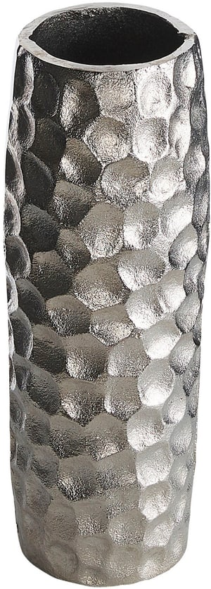 Vaso decorativo metallo argento 32 cm CALAKMUL