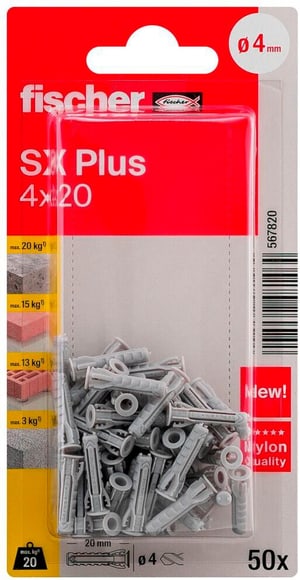 Tassello nylon SX Plus 4 x 20