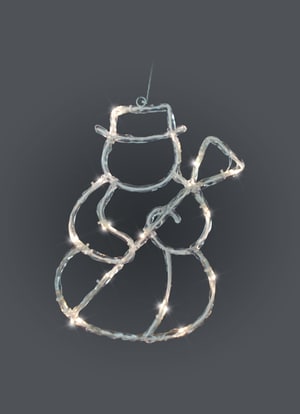 Décoration de fenêtre Bonhomme de neige LED