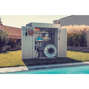 Casetta da giardino L in argento 226 x 226 x 213 cm