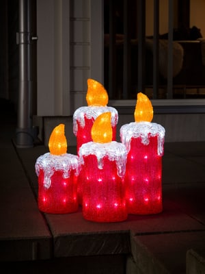 Bougies d'avent LED acrylique, set de 4