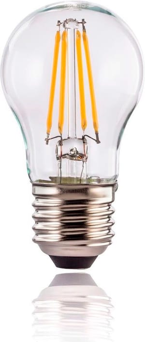 Filamento LED, E27, 470lm sostituisce 40W, lampada a goccia, bianco caldo, chiaro