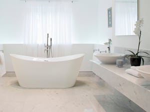 Vasca da bagno freestanding acrilico bianco 150 cm ANTIGUA