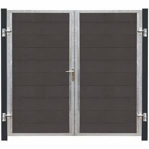 Futura WPC Porte double Li.197x180+16cm Poteaux Gris ardoise/FVZ/laque en poudre