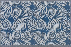 Tapis extérieur bleu au motif feuilles de palmier 120 x 180 cm KOTA