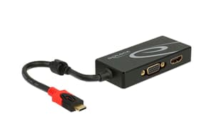 Diviseur de signaux à 2 ports USB-C - 1xHDMI & 1xVGA