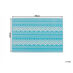 Tapis extérieur au motif zigzag turquoise 120 x 180 cm NAGPUR