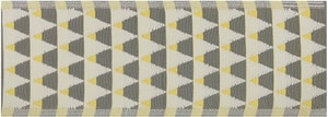 Outdoor Teppich grau-gelb 60 x 105 cm Dreieck Muster Kurzflor HISAR