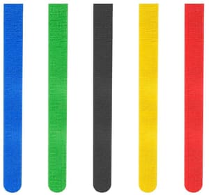 Klettbinder, wiederverwendbar, 16 x 215 mm, farbig, 5 Stück