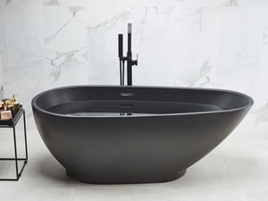 Badewanne freistehend matt schwarz 170 x 80 cm GUIANA