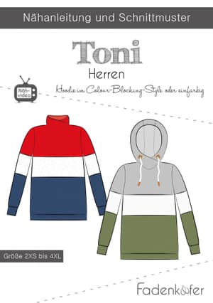 Papierschnittmuster Hoodie Toni