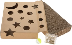 Xmas Katzenkratzbox mit Ball, 35 x 25 x 6 cm