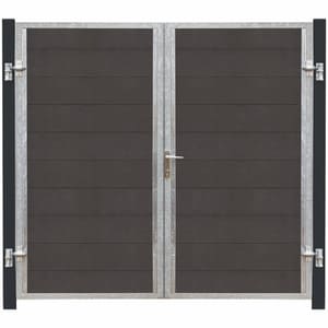 Futura WPC Porte double Re.197x180+16cm Poteaux Gris ardoise/FVZ/laque en poudre