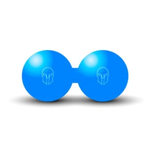 Double balle de massage en ébonite Ø 6cm | Bleu