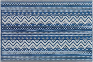 Tapis extérieur au motif zigzag bleu 120 x 180 cm NAGPUR