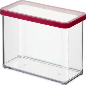 LOFT rechteckige Vorratsdose 2.1l mit Deckel und Dichtung, Kunststoff (SAN) BPA-frei, transparent/rot