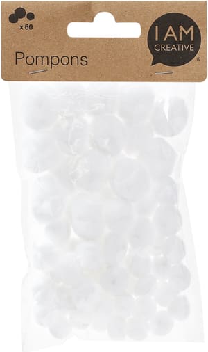 Pompons 10/15/20mm weiss