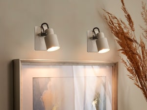 Set di 2 lampade da parete metallo bianco BONTE