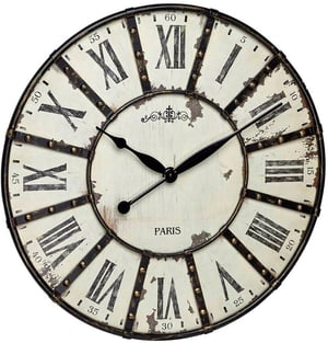 Orologio da parete vintage XXL Ø 57 cm, crema/nero