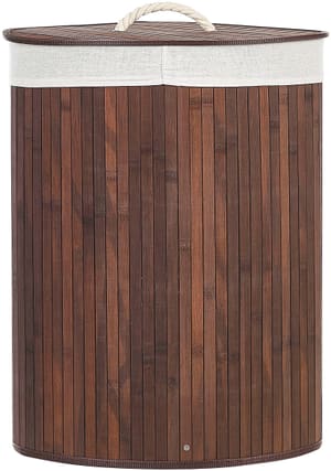 Cesta legno di bambù scuro e bianco 60 cm MATARA